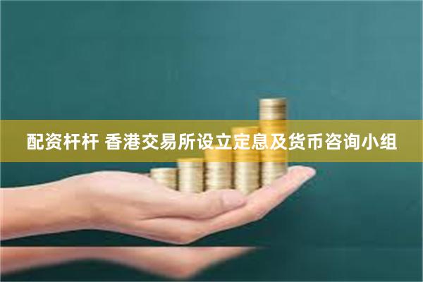 配资杆杆 香港交易所设立定息及货币咨询小组