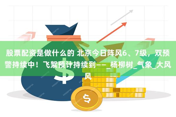 股票配资是做什么的 北京今日阵风6、7级，双预警持续中！飞絮预计持续到——_杨柳树_气象_大风
