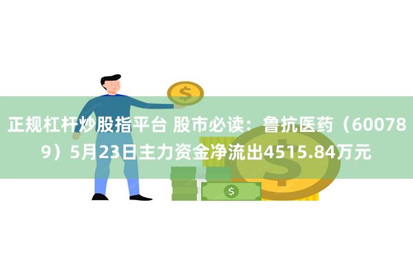 正规杠杆炒股指平台 股市必读：鲁抗医药（600789）5月23日主力资金净流出4515.84万元