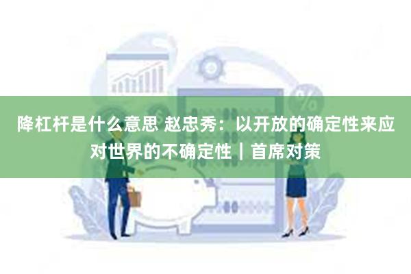 降杠杆是什么意思 赵忠秀：以开放的确定性来应对世界的不确定性｜首席对策