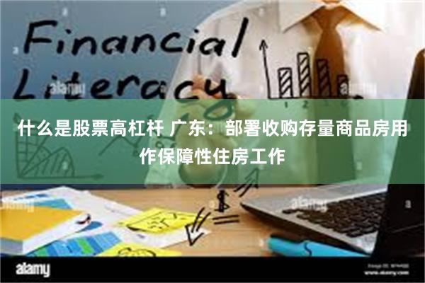 什么是股票高杠杆 广东：部署收购存量商品房用作保障性住房工作